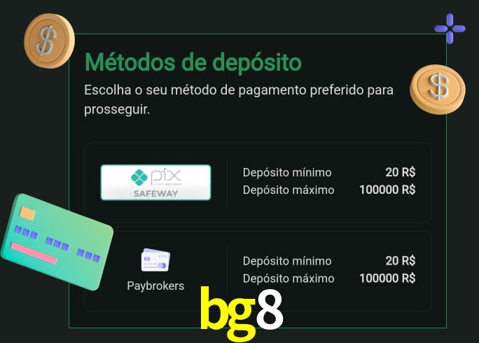 O cassino bg8 oferece uma grande variedade de métodos de pagamento